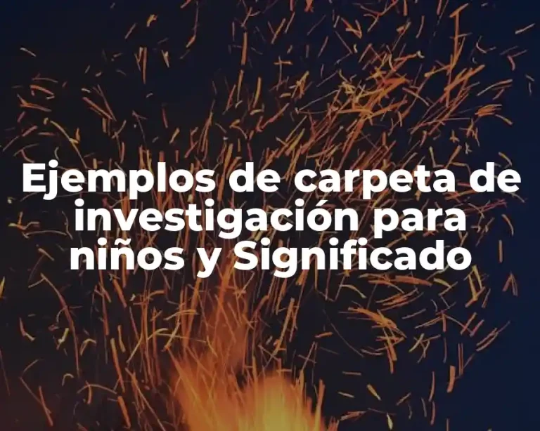 Ejemplos de carpeta de investigación para niños y Significado