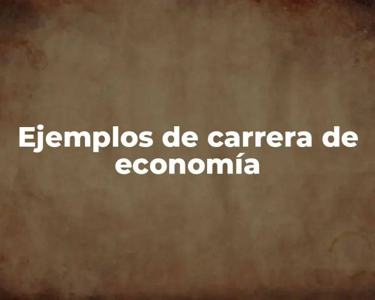 Ejemplos de carrera de economía