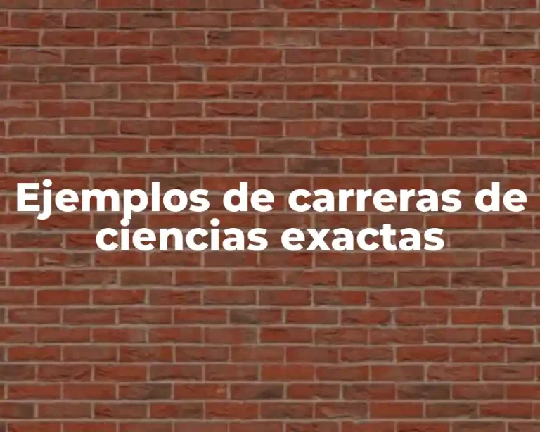 Ejemplos de carreras de ciencias exactas