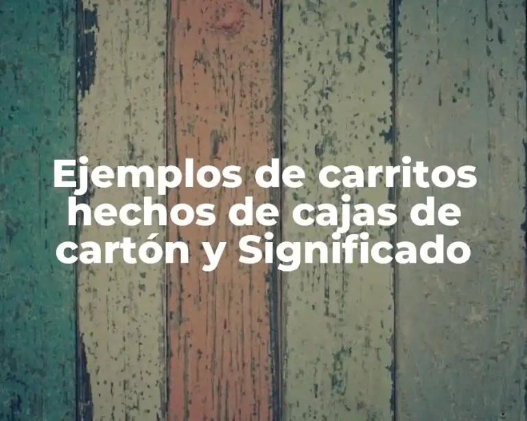 Ejemplos de carritos hechos de cajas de cartón y Significado