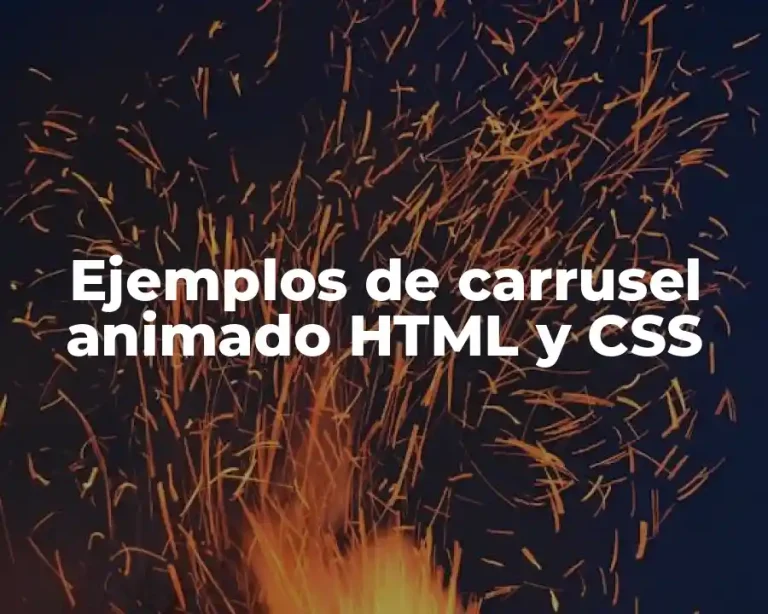 Ejemplos de carrusel animado HTML y CSS