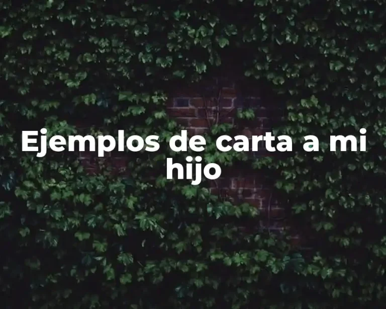 Ejemplos de carta a mi hijo