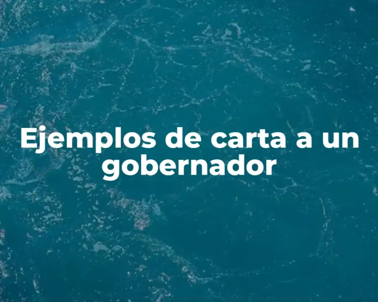 Ejemplos de carta a un gobernador