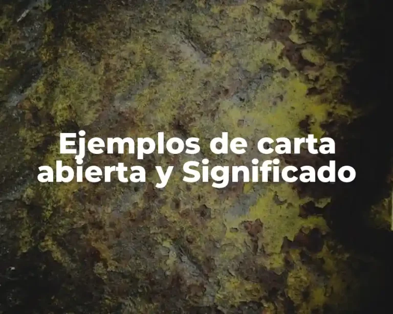Ejemplos de carta abierta y Significado