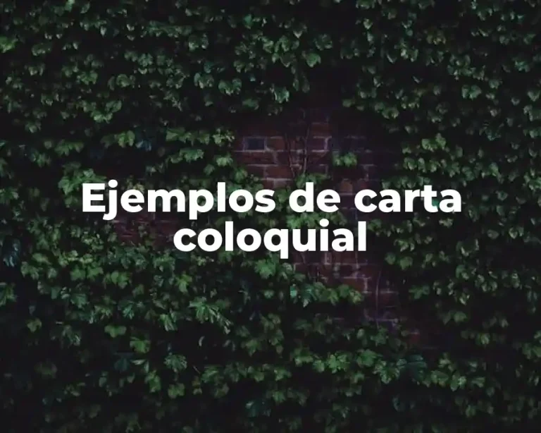 Ejemplos de carta coloquial