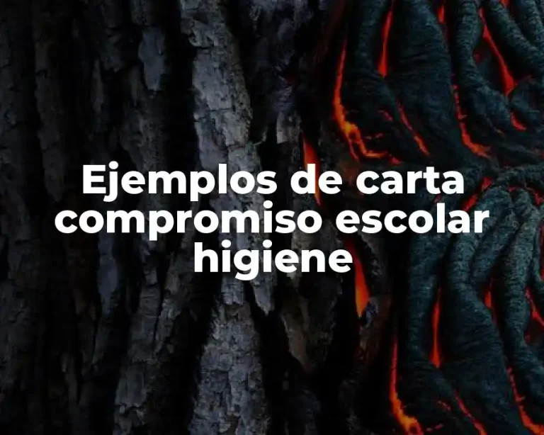 Ejemplos de carta compromiso escolar higiene