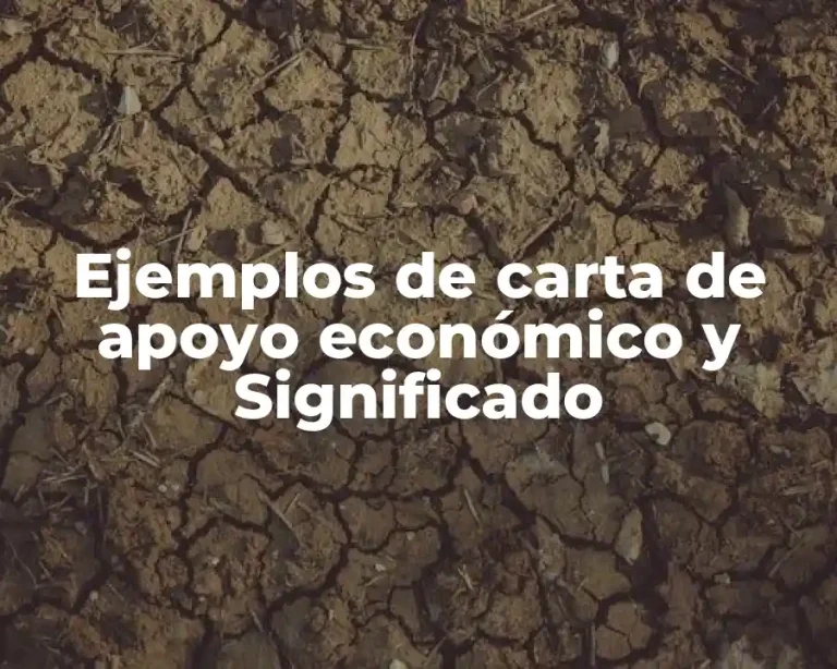 Ejemplos de carta de apoyo económico y Significado