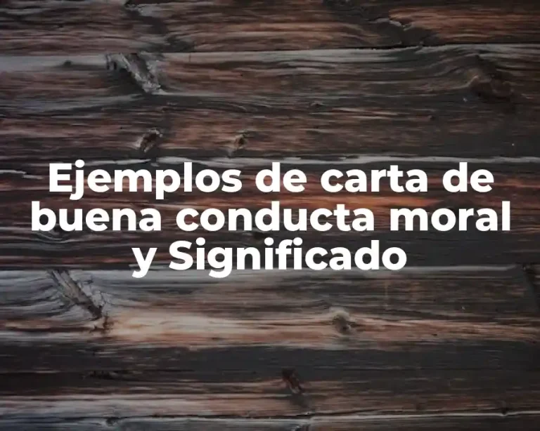 Ejemplos de carta de buena conducta moral y Significado
