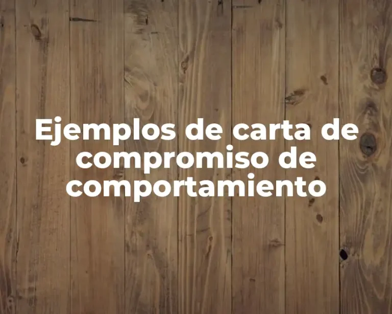 Ejemplos de carta de compromiso de comportamiento