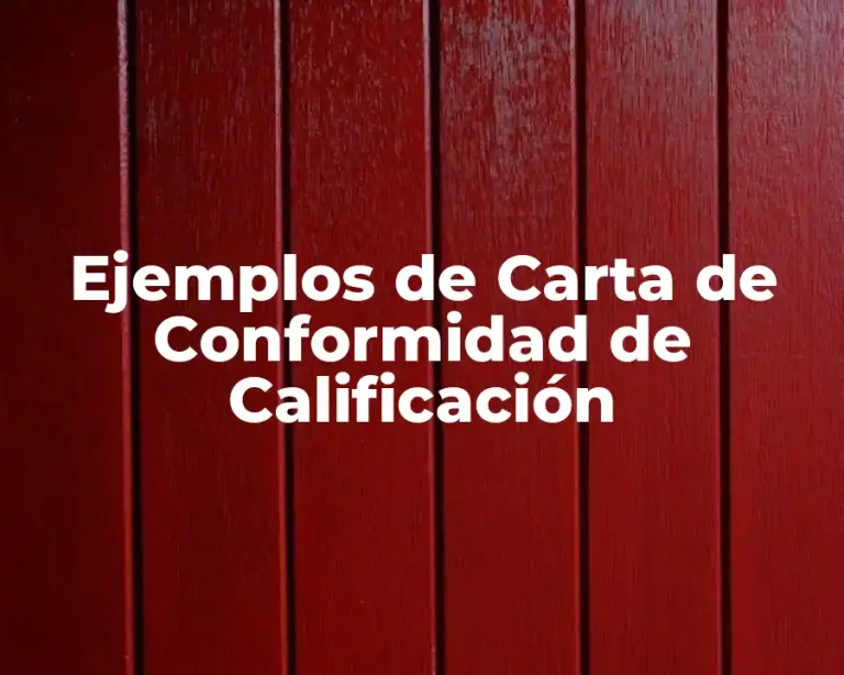 Ejemplos de Carta de Conformidad de Calificación