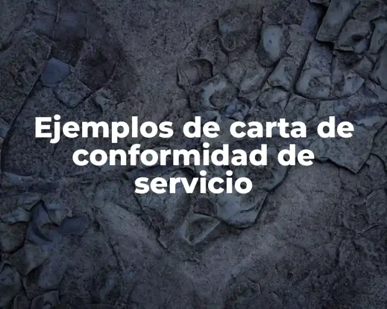 Ejemplos de carta de conformidad de servicio
