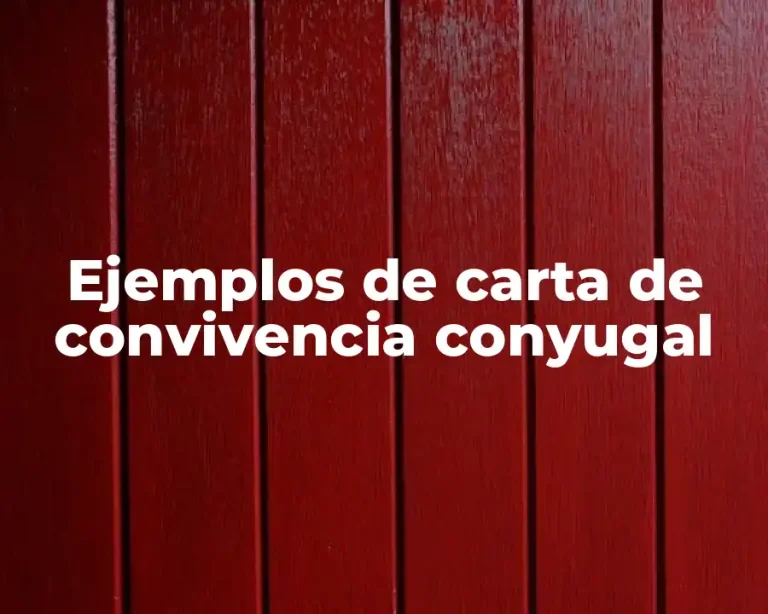 Ejemplos de carta de convivencia conyugal