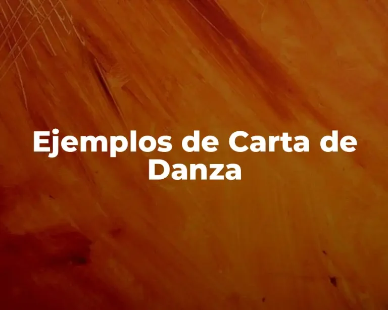 Ejemplos de Carta de Danza