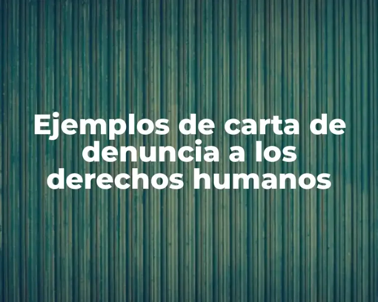 Ejemplos de carta de denuncia a los derechos humanos