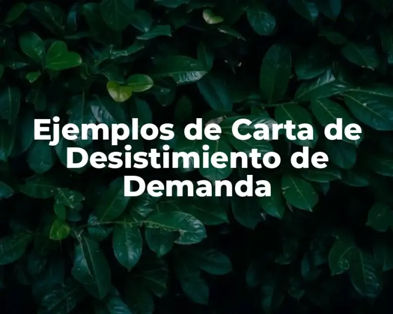 Ejemplos de Carta de Desistimiento de Demanda