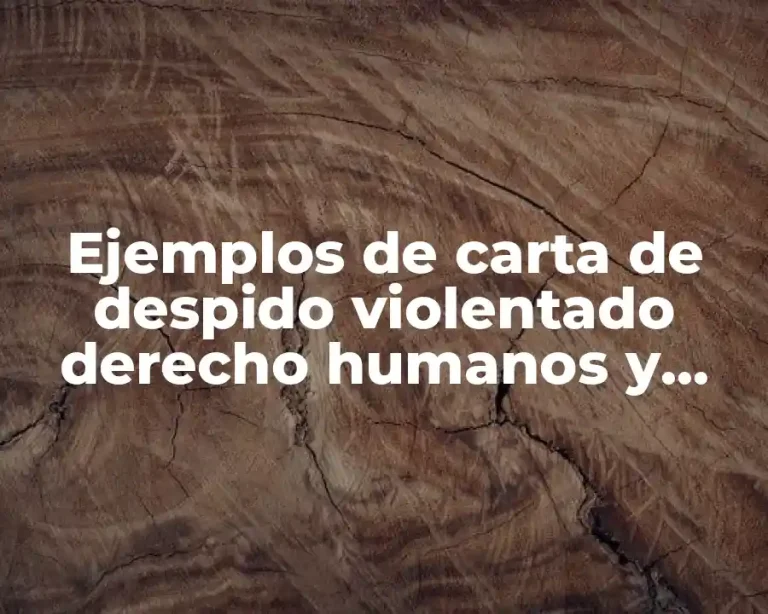 Ejemplos de carta de despido violentado derecho humanos y Significado