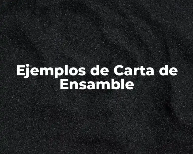 Ejemplos de Carta de Ensamble