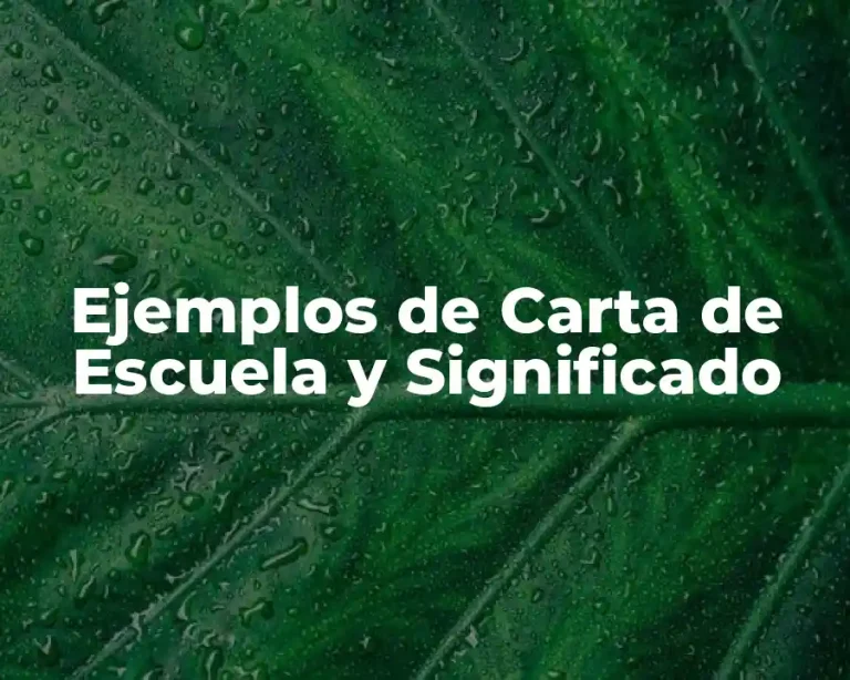 Ejemplos de Carta de Escuela y Significado