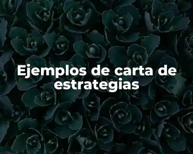 Ejemplos de carta de estrategias