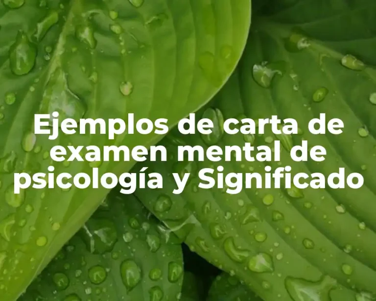 Ejemplos de carta de examen mental de psicología y Significado