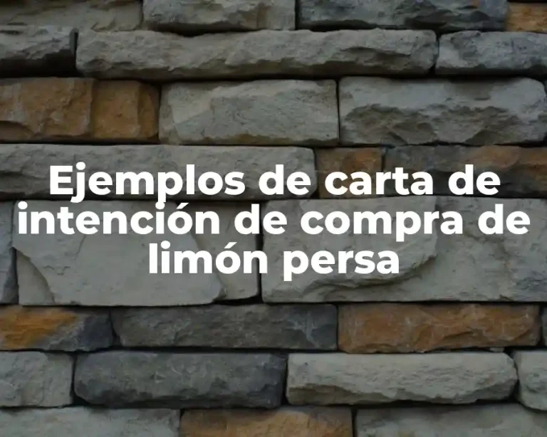 Ejemplos de carta de intención de compra de limón persa