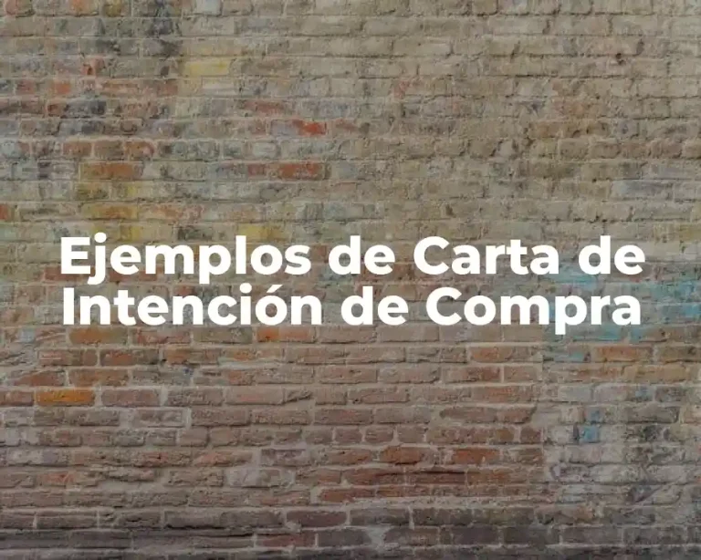 Ejemplos de Carta de Intención de Compra