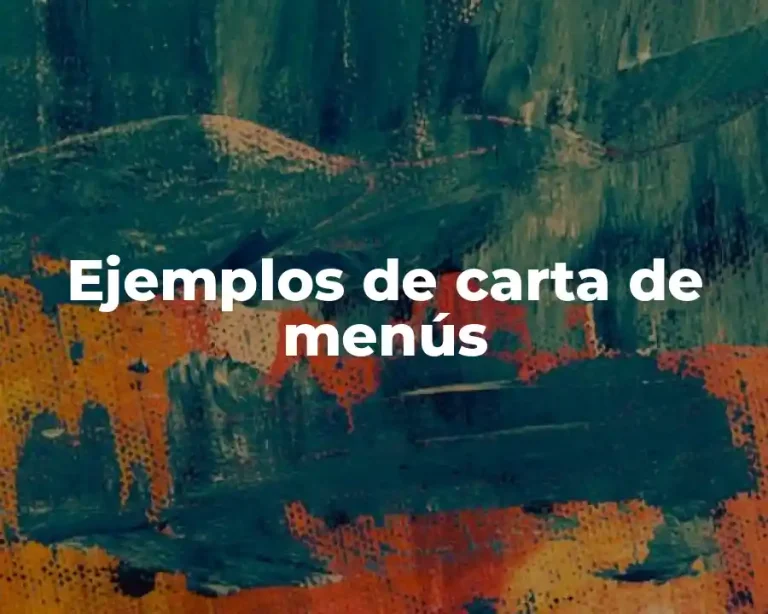 Ejemplos de carta de menús
