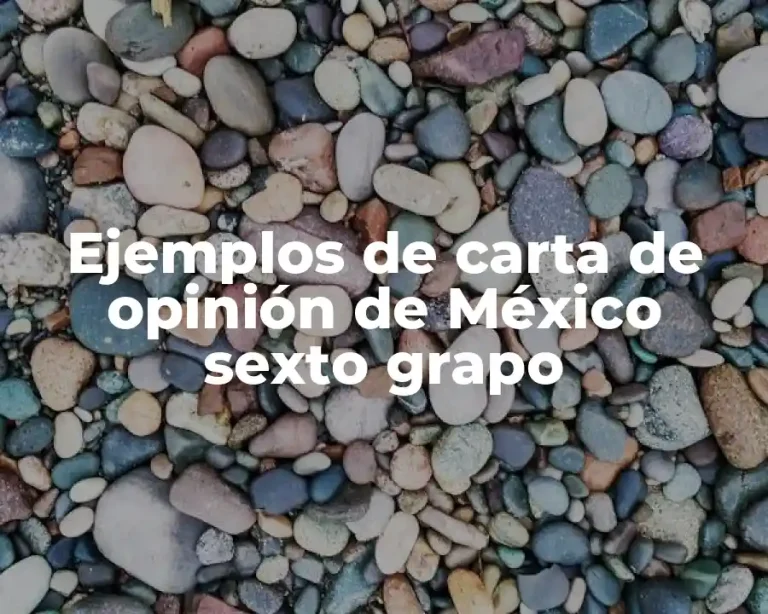 Ejemplos de carta de opinión de México sexto grapo
