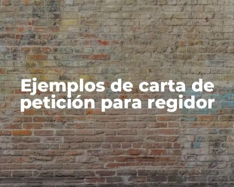 Ejemplos de carta de petición para regidor