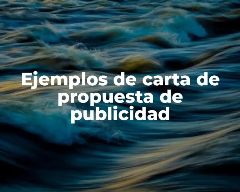 Ejemplos de carta de propuesta de publicidad