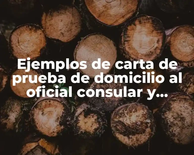 Ejemplos de carta de prueba de domicilio al oficial consular y Significado