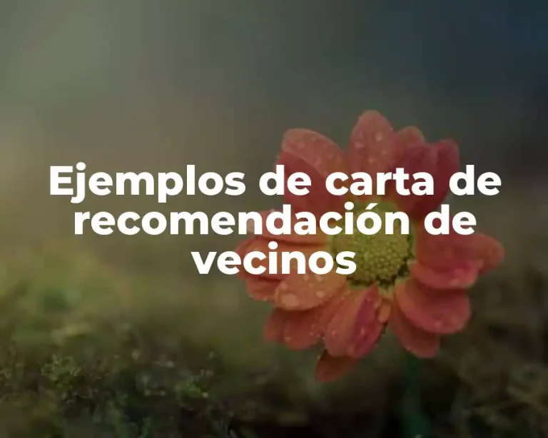 Ejemplos de carta de recomendación de vecinos