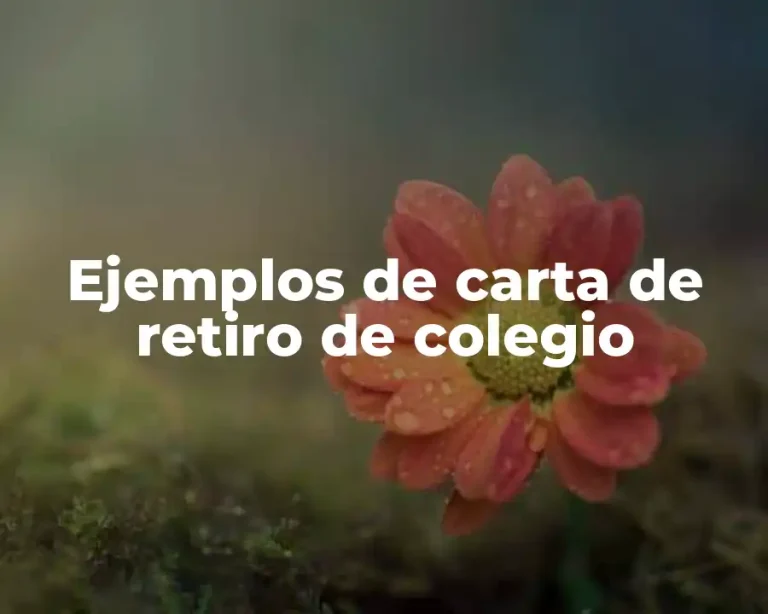Ejemplos de carta de retiro de colegio