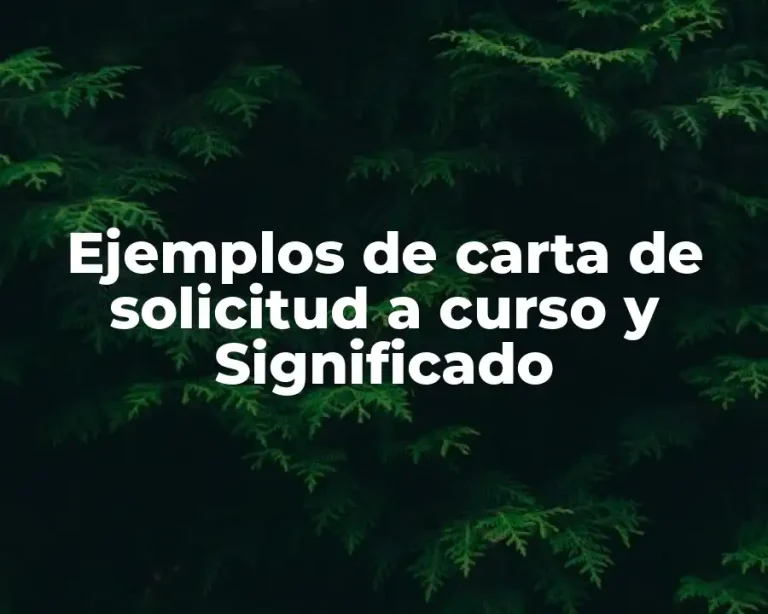 Ejemplos de carta de solicitud a curso y Significado