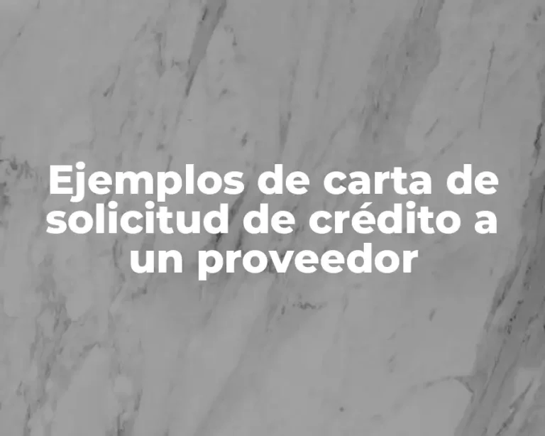 Ejemplos de carta de solicitud de crédito a un proveedor