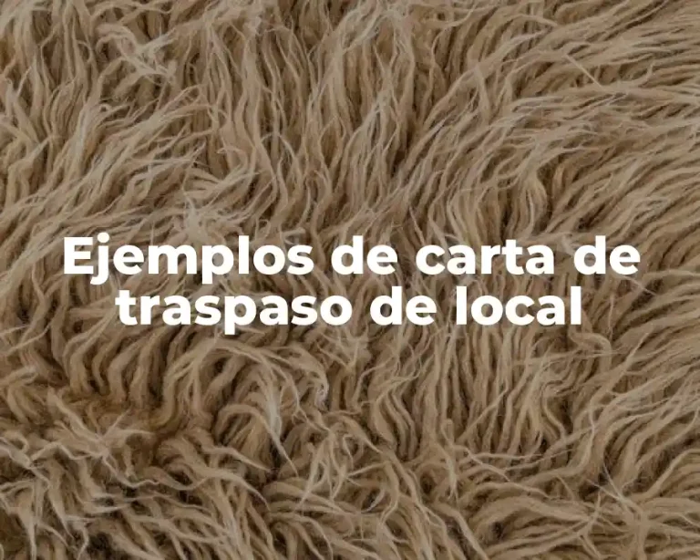 Ejemplos de carta de traspaso de local