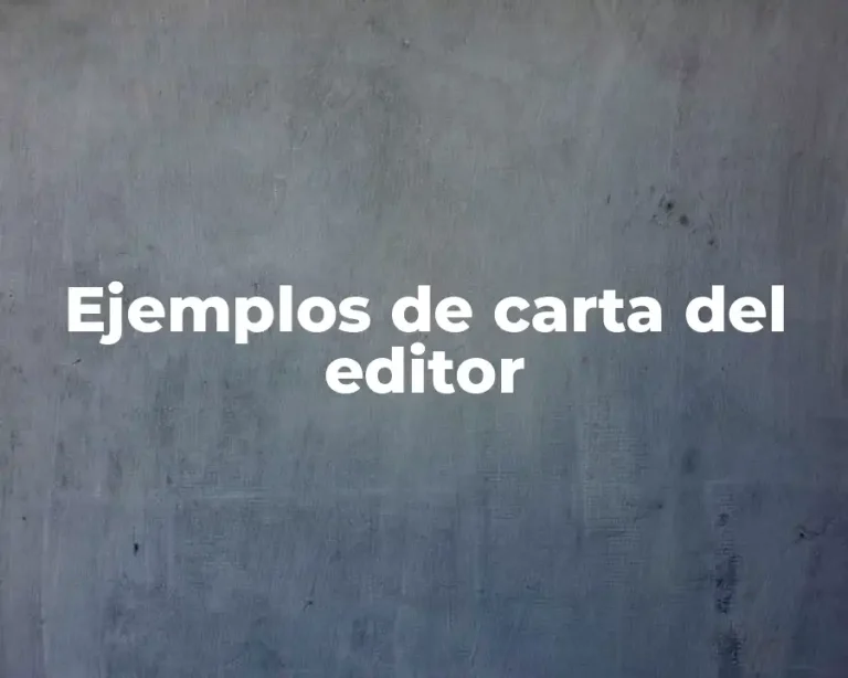 Ejemplos de carta del editor