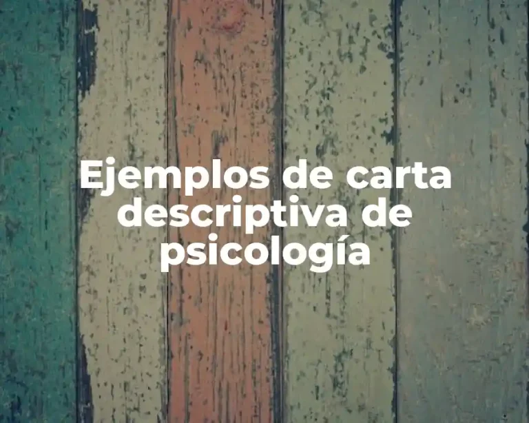Ejemplos de carta descriptiva de psicología