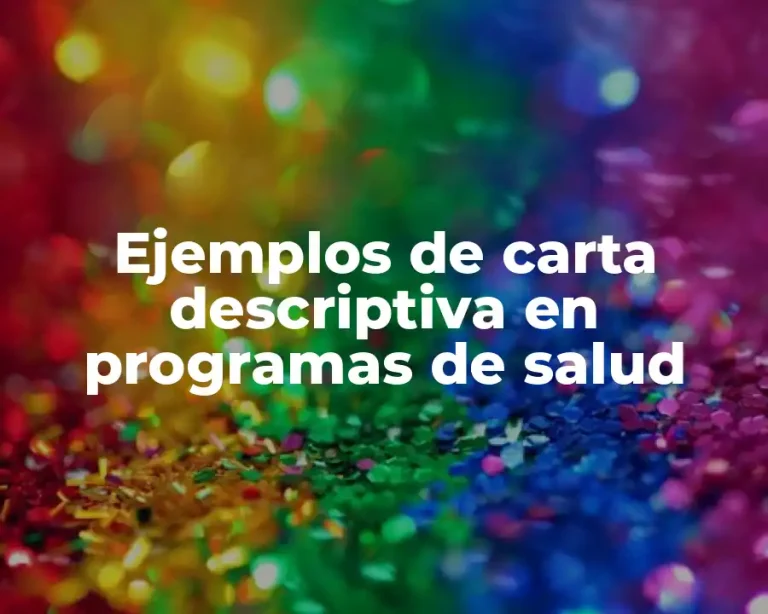 Ejemplos de carta descriptiva en programas de salud
