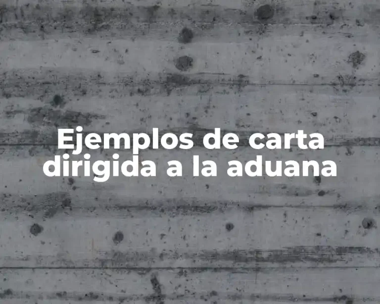 Ejemplos de carta dirigida a la aduana