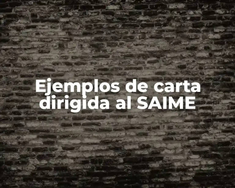 Ejemplos de carta dirigida al SAIME