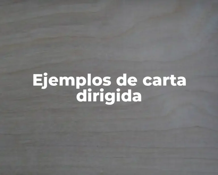 Ejemplos de carta dirigida