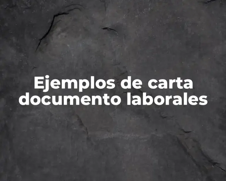 Ejemplos de carta documento laborales