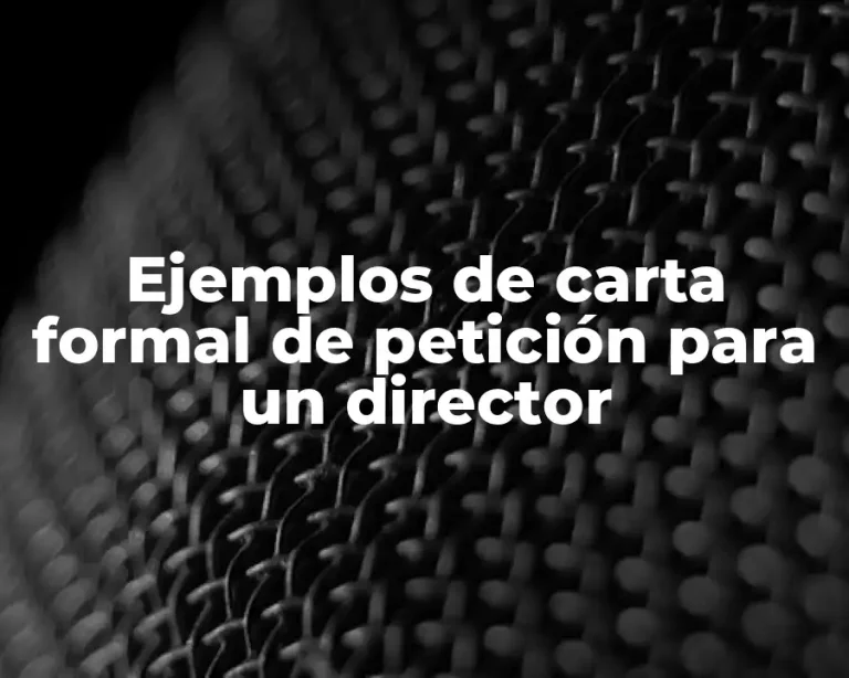 Ejemplos de carta formal de petición para un director