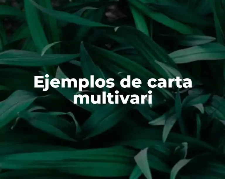 Ejemplos de carta multivari