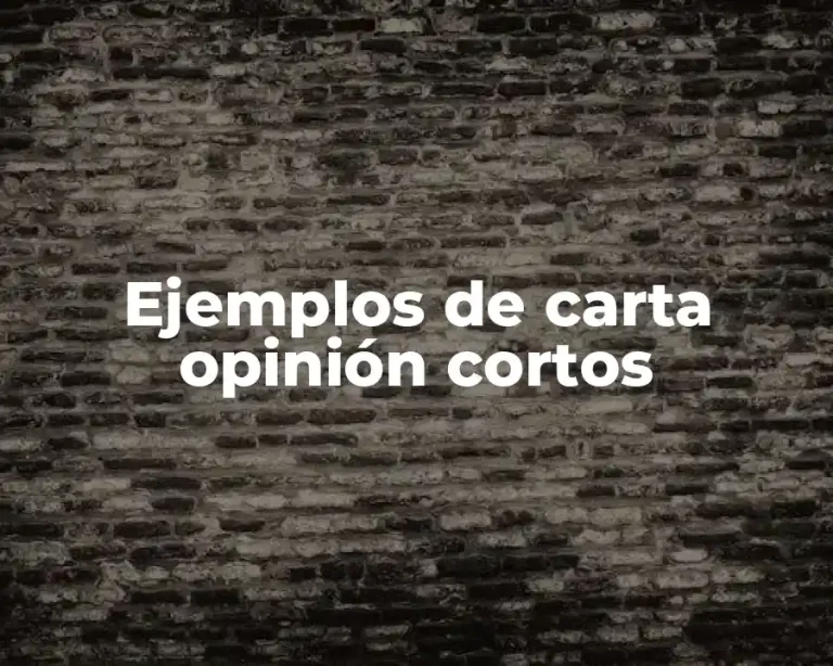 Ejemplos de carta opinión cortos