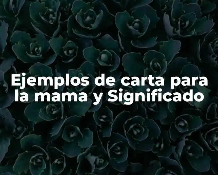 Ejemplos de carta para la mama y Significado