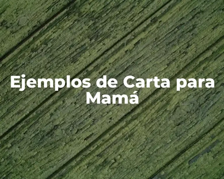Ejemplos de Carta para Mamá