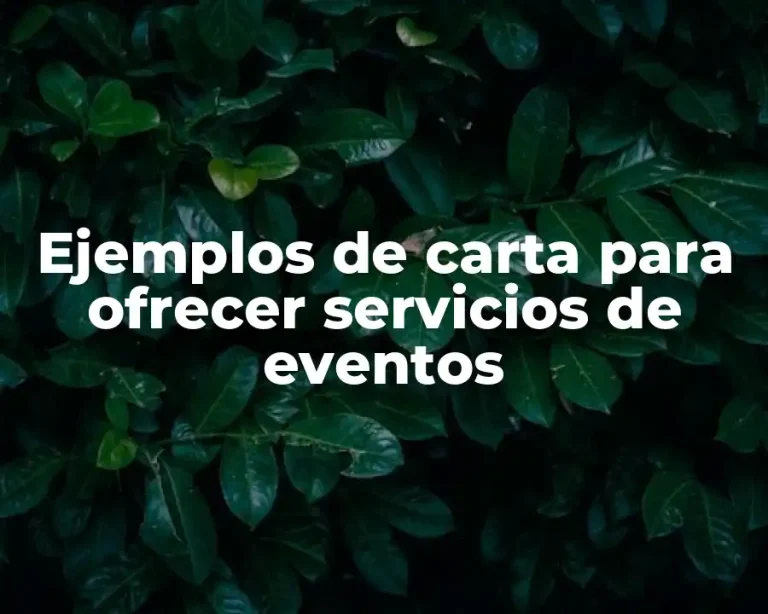 Ejemplos de carta para ofrecer servicios de eventos