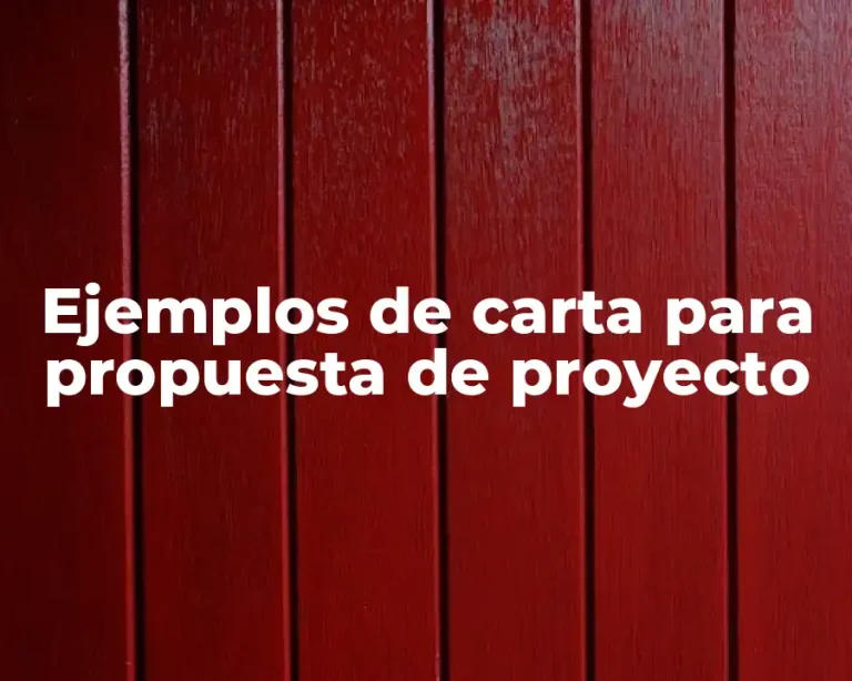 Ejemplos de carta para propuesta de proyecto